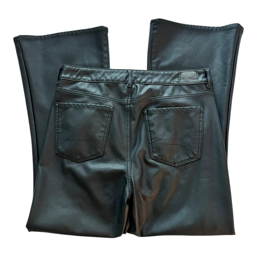 American Eagle Vegan Leather Stretch Boot Cut Jeans Size‎ 16 - Picture 5 of 10
